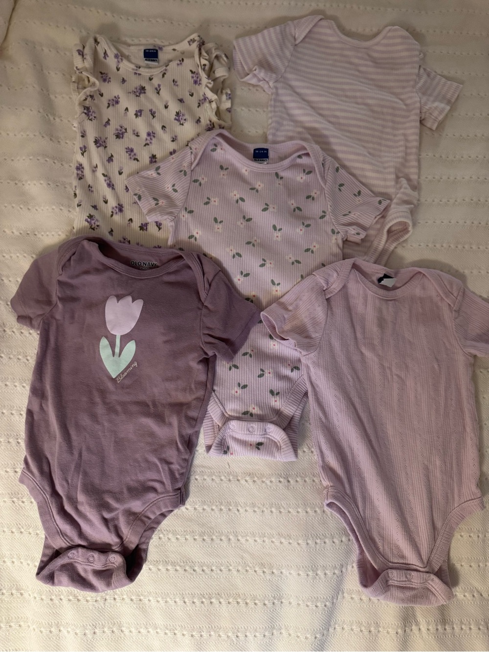 5 OLD NAVY Onesies | Purple Floral | 18-24m